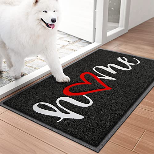 Door Mat Welcome Mat Floor Mat for Entryway, Patio, High Traffic Areas - color: Black-home, size: 1'6" x 2'6" (Rectangular)