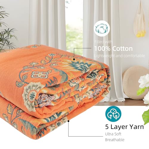 Boho Throw Blanket for Couch Bed, 100% Cotton Soft Rustic Quilt - color: Boho Pattern 3, size: 60''x 80''