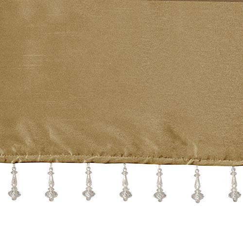 Madison Park Faux Silk Valances for Windows with Beads, 50x26 Bronze - color: Bronze, size: 50"W x 26"L (Pack of 1), style: Valance