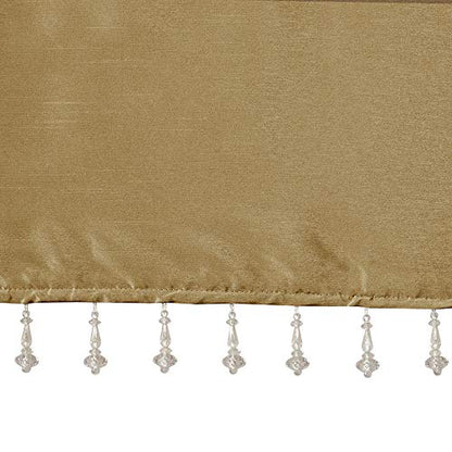 Madison Park Faux Silk Valances for Windows with Beads, 50x26 Bronze - color: Bronze, size: 50"W x 26"L (Pack of 1), style: Valance