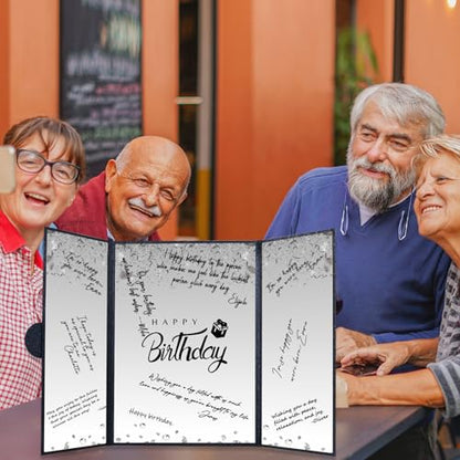 Crenics Black and White Birthday Guest Signature Book Alternative 18" x 12" - color: Black