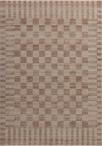 Loloi Amber Lewis Cali Collection CIL-06 Brick/Natural 3'-6" x 5'-6", .25" Pile Height, Accent Rug - color: Brick / Natural, size: 3'6" x 5'6" (Rectangular)