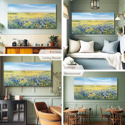 crmotu Nature Oversized Canvas Art, Rustic Meadow Scenic Prints 29"x57" - color: Coastal Wilderness, size: 57"L x 29"W