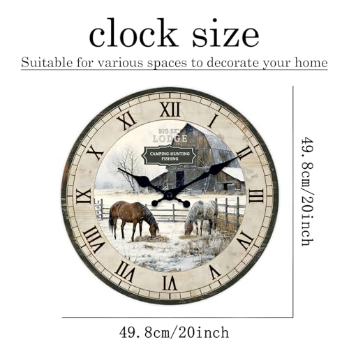 Farmhouse Wall Clocks Battery Operated 20 Inch - color: Beige1, size: 20 Inch