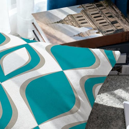 Hexagram Throw Pillow Covers 18x18, Teal Outdoor Pillow Covers Set of 4 - color: Teal, size: 18" x 18" (Pack of 4)