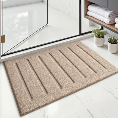 LUMI Ultra Soft Bathroom Rugs Absorbent, Non Slip Bath Mat 16x24, Beige - color: Beige, size: 16" X 24"