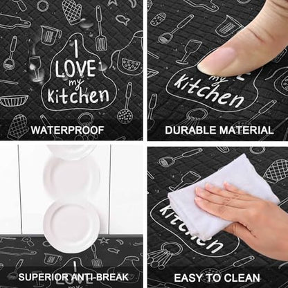 Kitchen Floor Mat 36x20in Waterproof Anti-Fatigue Kitchen Mats - color: I Love My Kitchen