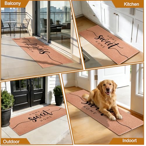 Home Sweet Home Long Doormat for Double Door Entrance, 24x59 Inch