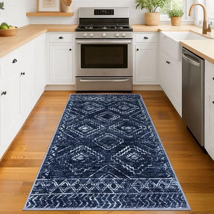 KILOCOCO Small Rug 3'x5' Entryway Rug Non-Slip Washable Rugs, Dark Blue - color: Dark Blue, size: 3' x 5' (Rectangular)