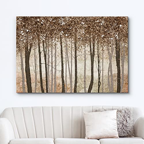 wall26 Canvas Print Wall Art Rustic Brown Autumn Fall Forest Tree Landscape Nature Wilderness Illustrations Modern Art Farmhouse/Country for Living Room, Bedroom, Office - 12"x18" - color: A02-2204-irs01, size: 18"L x 12"W