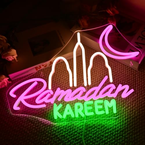 Ramadan Kareem Neon Sign Islamic Neon Light Ramadan Festival Decor - color: Colorful-D-Ramadan Castle