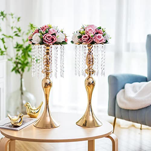 Flower Centerpieces Wedding Tables: Dusty Rose & White, 2 Packs - color: Dusty Rose & White