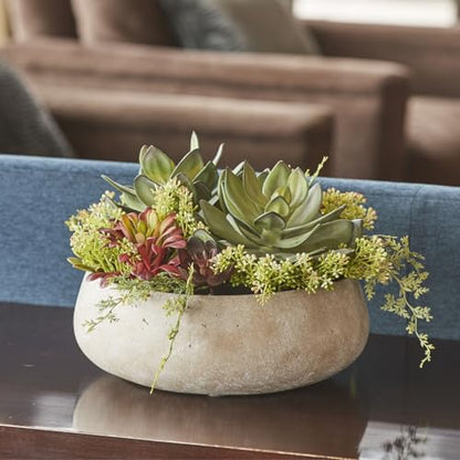 CG Hunter, Round Faux Succulent Arrangement, 14 in, Natural, Home Decor - size: 14" Round Natural