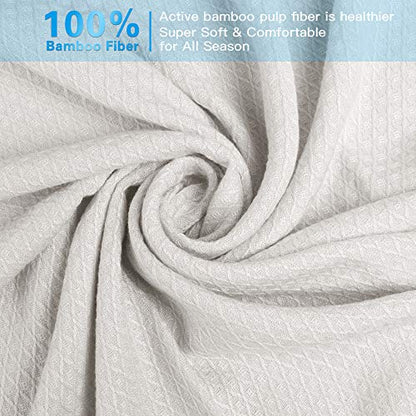 AmyHomie Cooling Blanket Queen Size 90"x90", 100% Rayon Derived from Bamboo - color: Light Gray, size: Queen (90"x90")