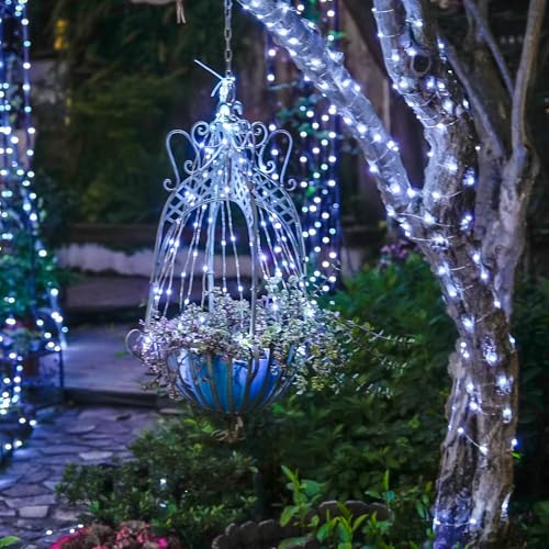 JMEXSUSS 66 ft 200 LED White Fairy Lights Plug in with 8 Modes - color: White, size: 66FT 200LED