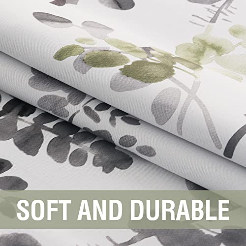 H.VERSAILTEX Valance for Kitchen Windows/Bathroom/Living Room/Bedroom Blackout Window Valance Thermal Insulated Rod Pocket Valance Curtains, 52" W x 18" L, 1 Panel, Floral Pattern in Grey and Sage - color: Grey/Sage