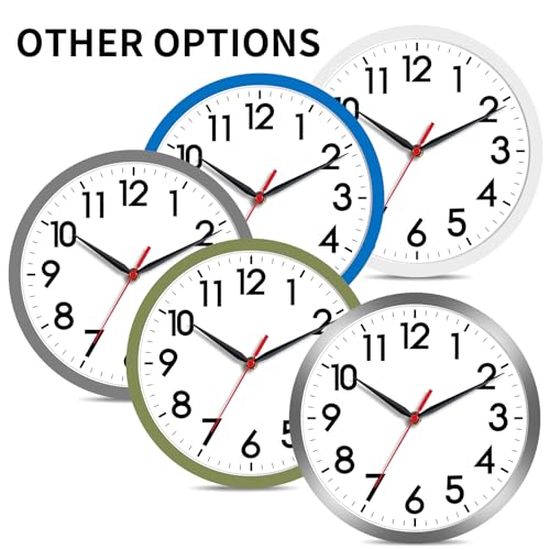 AKCISOT 8 Inch Wall Clock, Silent Battery Operated Analog Clock, White - color: C_white, size: 8 Inch