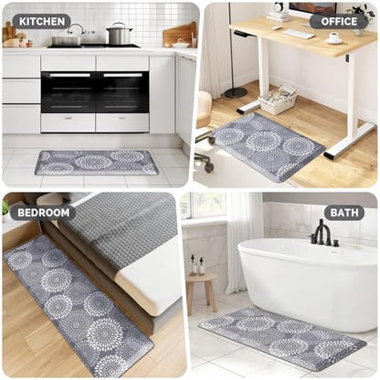 Kitchen Mat Water-Resistant Kitchen Rugs Cushioned Anti-Fatigue Floor Mat - color: Grey, size: 60"L x 17.3"W x 0.5"Th