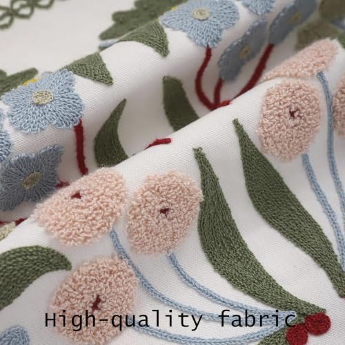 Embroidered Throw Pillow Covers 18x18 Pack of 2 Blue Floral - color: Blue Floral
