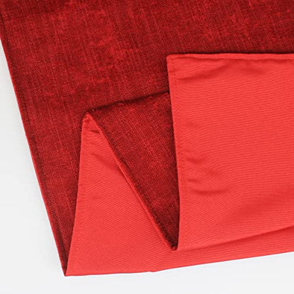 AMBERIS Bed Runner Red, Chenille Soft No Fading Modern Bed Scarf (Pillowcases Sold Separately) - color: Red, size: 7'10" x 1'8" (for 1.8m Bed)