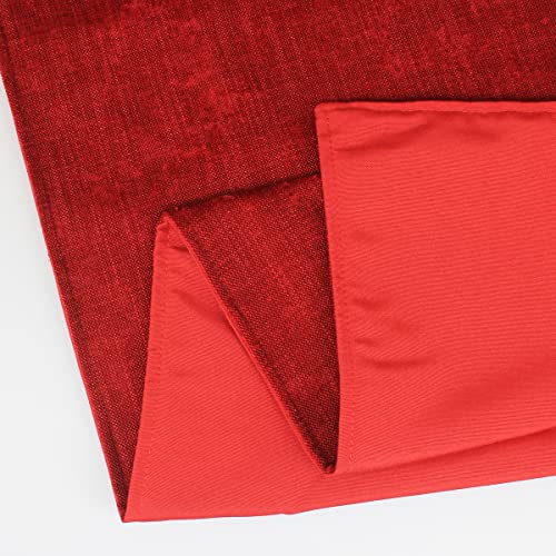 AMBERIS Bed Runner Red, Chenille Soft No Fading Modern Bed Scarf (Pillowcases Sold Separately) - color: Red, size: 6'11" x 1'8" (for 1.5m Bed)
