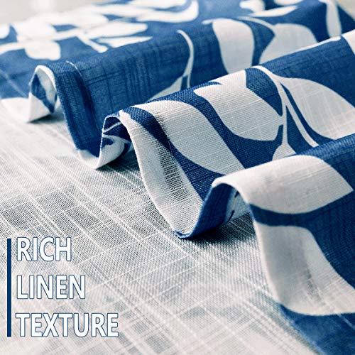 Navy Blue White Sheer Curtains 54" Basement Laundry Small Windows 2pk - color: Navy, size: 52"W x 54"L (Pack of 2)