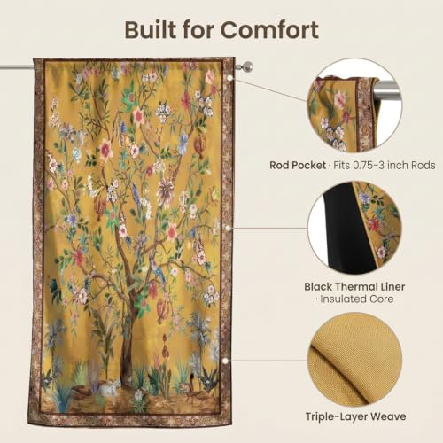 HMS Happy Memories Door Curtain, Tree of Life, 52"x84", 1 Panel - color: Tree of Life