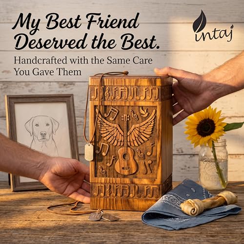 Guitar Wings Wooden Urn for Human Ashes, Large 180 Cu in, Rosewood - color: Rosewood, size: Large (180 Cu In, to 180 lb)