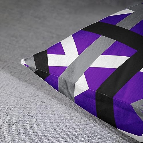 Emvency Throw Pillow Covers Set of 2, 18 x 18 Inch, Striped Retro Purple - color: Purple, size: 18" x 18" (Pack of 2)