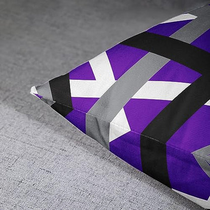 Emvency Throw Pillow Covers Set of 2, 18 x 18 Inch, Striped Retro Purple - color: Purple, size: 18" x 18" (Pack of 2)