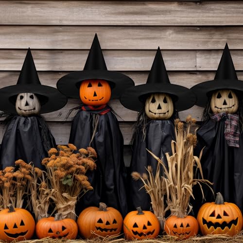 9Pcs Witch Hats, Black Hanging Witch Hats Halloween Decorations - style: 9pcs