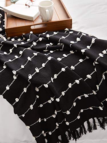 DII Woven Loop Throw Collection, 50x60, Black - color: Black