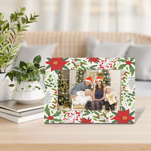 Christmas Floral Picture Frame, Family Friends Photo Frame 4x6 - color: christmas floral
