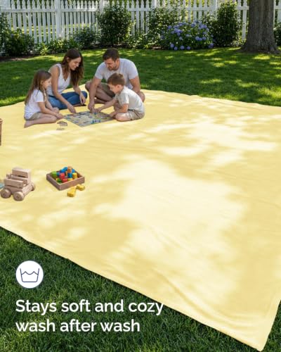 Fleece Blanket Oversized King - Ultra-Soft Flannel Fleece Blanket - Yellow - color: 03 - Yellow, size: Oversized King (120" x 120")