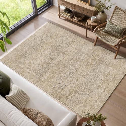 3x5 Washable Boho Entryway Area Rug Dark Beige Non-Slip Door Mat - color: Dark Beige, size: 3' x 5' (Rectangular)