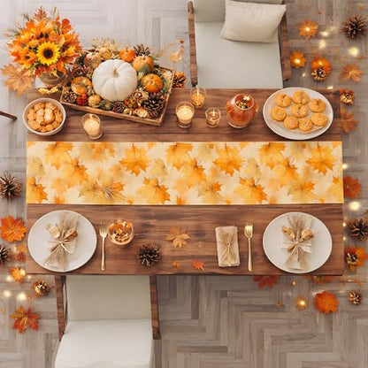 Thanksgiving Decorations - Fall Leaves Table Runner - color: Fall Leaves