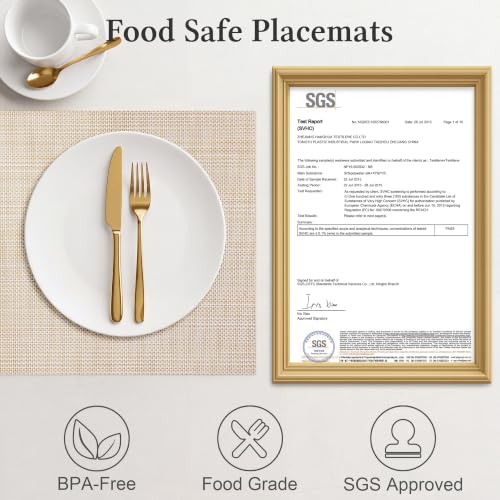 HOOMIL Placemats Set of 4, Heat Resistant, Beige - color: Beige, size: Set of 4