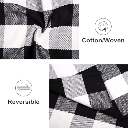 Buffalo Plaid Layered Doormat 27.5"x43.3",Washable Door Mats Outdoor - color: Black White, size: 2'4" x 3'7" (Rectangular)