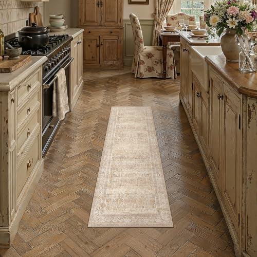 2x6 Beige Neutral Retro Runner Rug - color: Retro | Beige, size: 2' x 6' (Runner)