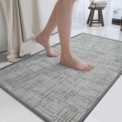 Bath Mat Non Slip,Quick Dry Bathroom Rug Under Door,24"x36",Grey - color: A- Grey, size: 24" x 36"