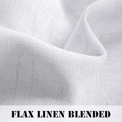 H.VERSAILTEX Window Curtain Linen Textured Semi Sheer Panels for Small Windows/Kitchen/Living Room/Bedroom, Rod Pocket, Natural & Durable (52 inch W X 63 inch L, Set of 2, Heathered White) - color: *Heathered White, size: 52"W x 63"L (Pack of 2)