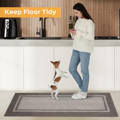 anllugs Kitchen Rugs 24" x 70", Non-Slip Runner Rugs, Beige & Grayish Brown - color: Beige & Grayish Brown, size: 24" X 70"