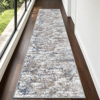 Hallway Runner Rug 2x8 Textured Non Slip Carpet Runner, Abstract Multi - color: Abstract-multi, size: 2' x 8' (Runner)