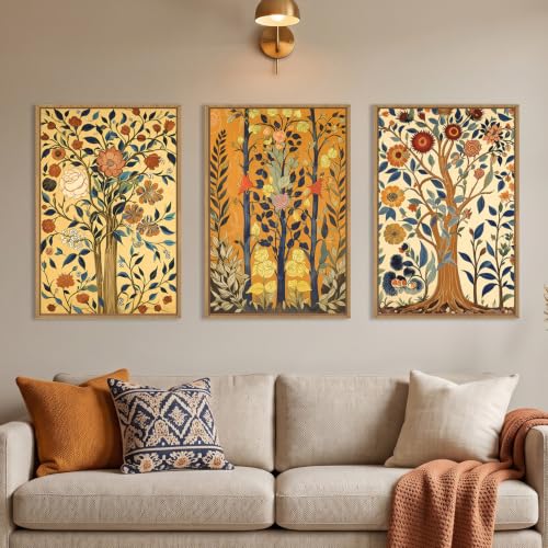 Large Vintage Floral Tree Framed Canvas Wall Art,Abstract Flower Wall Decor,Nature Botanical Painting,Classic Boho Artwork for Living Room,Bedroom,Dining Room,Farmhouse -16"x24"x3 - color: Abstract Tree Wall Art, size: 24"L x 16"W