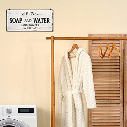 Jetec Farmhouse Bathroom Decor Fresh Soap and Water Sign, Classic - style: Classic