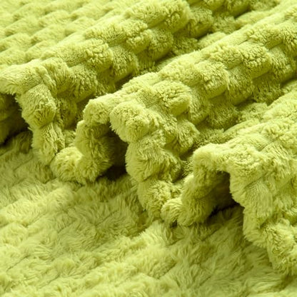 Excervent Hexagon Jacquard Throw Blanket for Kids, 40x50 Inch, Light Green - color: Light Green, size: 40"x50"