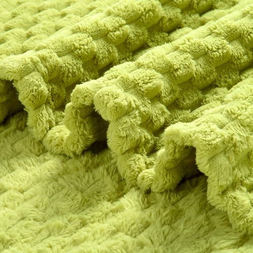 Excervent Hexagon Jacquard Throw Blanket for Bed, 50x70 Inches, Light Green - color: Light Green, size: 50"x70"