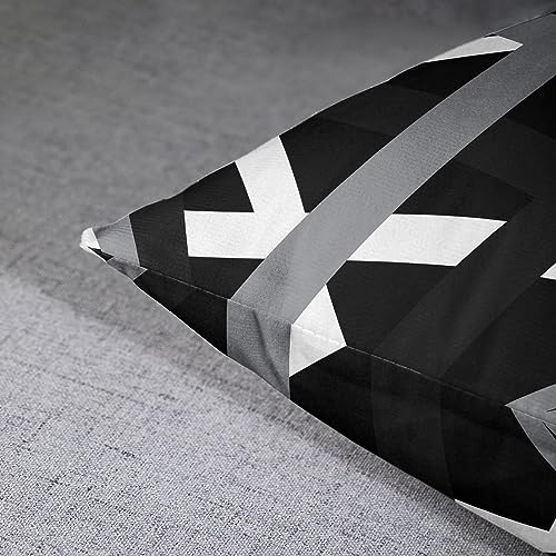 Emvency Throw Pillow Covers Set of 2, 20 x 20 Inch, Striped Retro Black - color: Black White, size: 20" x 20" (Pack of 2)