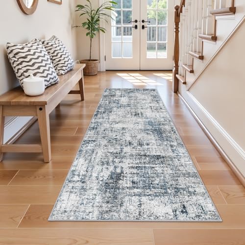 2x6ft Abstract Carpet Runners for Hallway: Machine Washable Area Rug Blue - color: Blue, size: 2' x 6' (Runner)