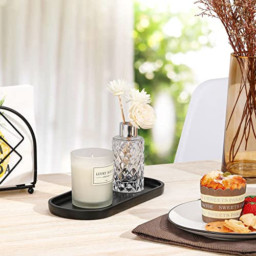 Luxspire 10" Oval Bathroom Tray for Countertop Organizer, Matte Black - color: Matte Black, style: Small